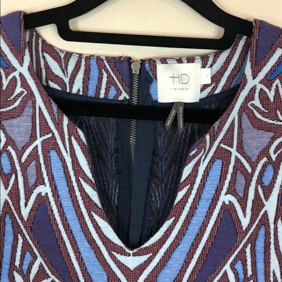 Anthro HD in Paris Cleo Jacquard Midi VNeck Dress - Picture 5 of 6